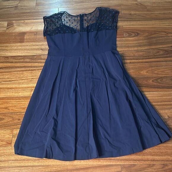 Torrid navy blue polka dot mesh dress fit and flare summer party woman's 18 - Picture 8 of 8